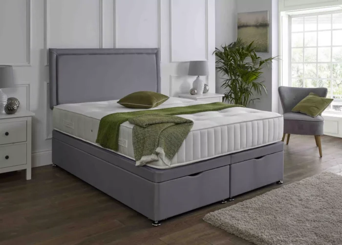 NEW DIVAN OTTOMAN STORAGE DIVAN SET SIDE OR END LIFT OPTION WITH MATTRESS DOUBLE - Image 3