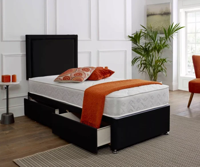 NEW Single 3FT/2FT6 Divan Bed Memory Mattress + Draws + Headboard kids & adults - Image 3