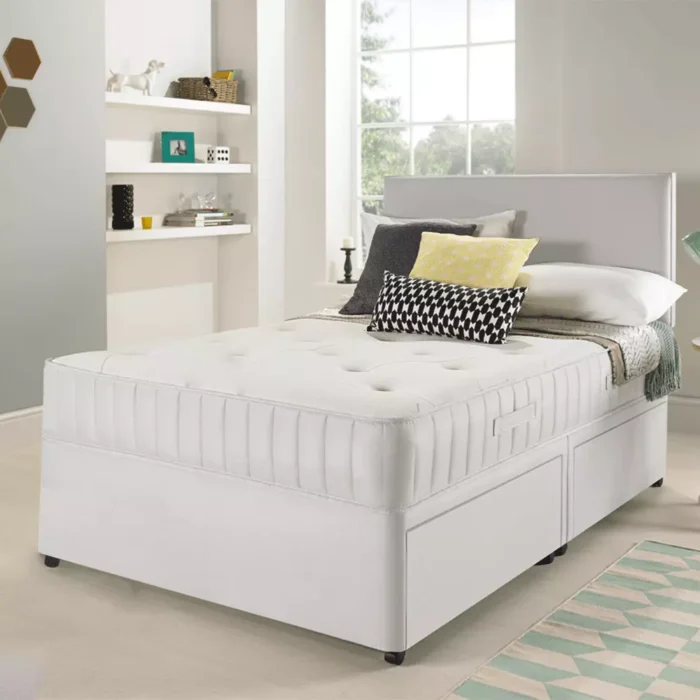 NEW MEMORY FOAM DIVAN BED SET WITH MATTRESS AND HEADBOARD 3FT 4FT6 DOUBLE 5FT - Image 4